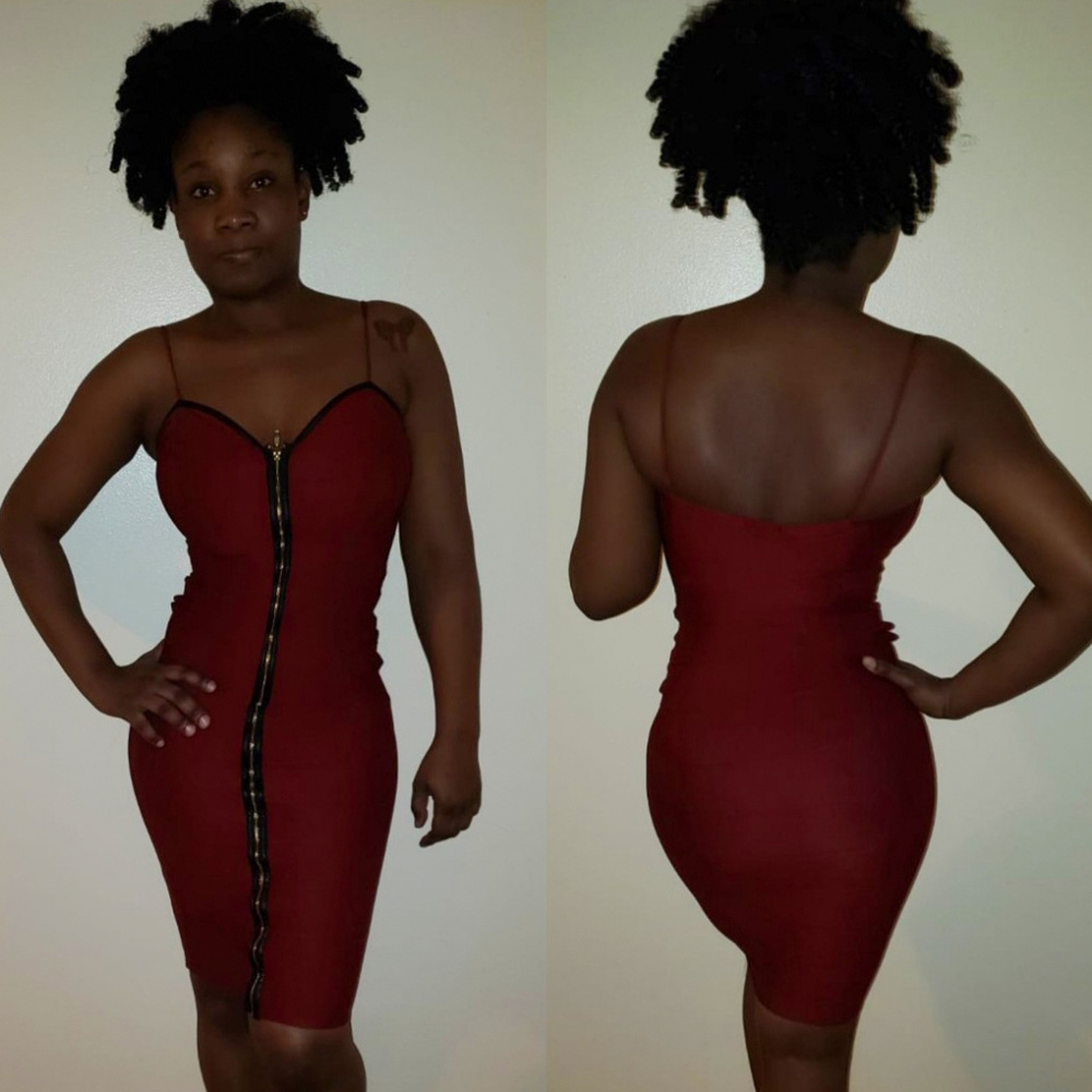 Burgundy and Black Dress